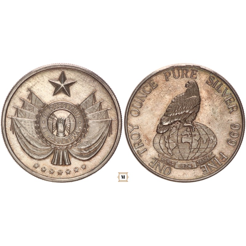 World Trade 1974 ezüst érem 1 uncia